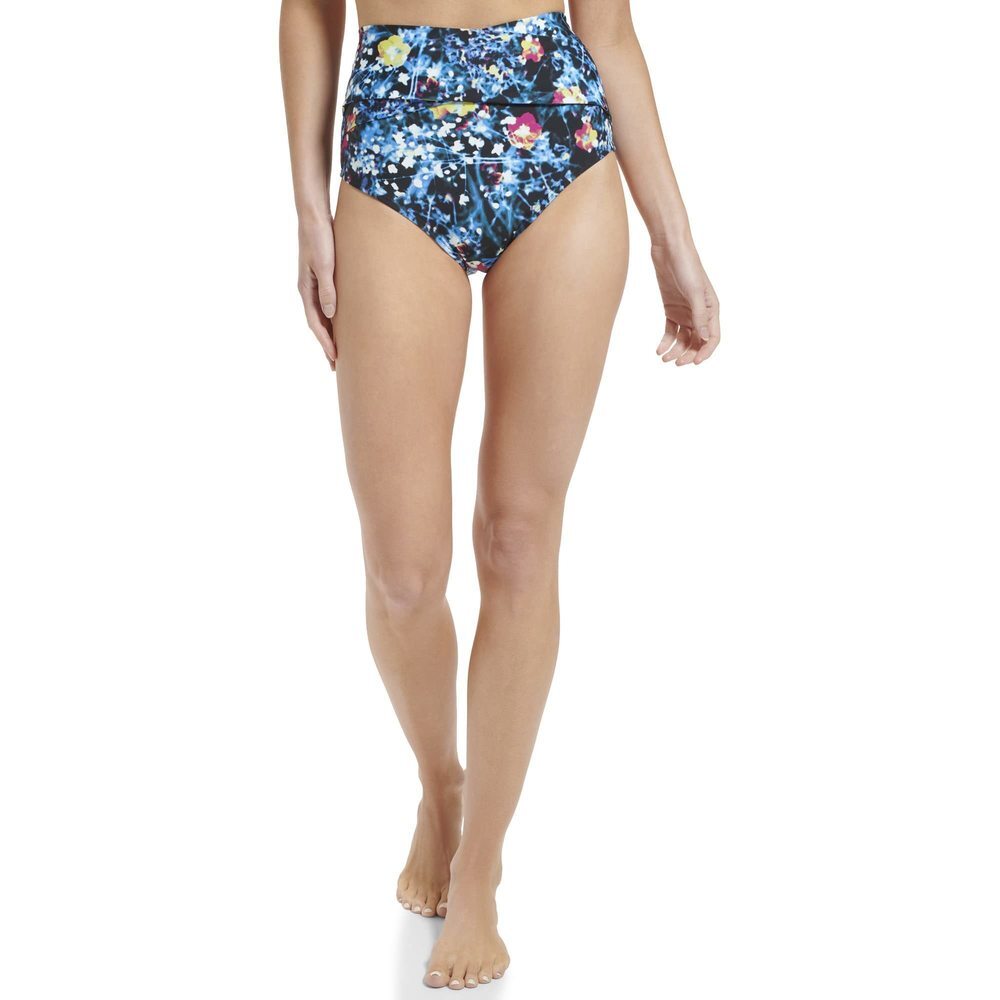 Calvin Klein Womens Lifestyle Swim Bottom,Black Poppy Multi,Small